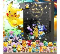 Figurines de calendrier de l'avent de Nol Pokemon avec figurine d'anime Pikachu originale, coffret cadeau de Nol