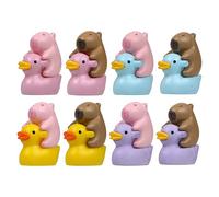 Figurines de Capybara - 8 Pièces Petites Figurines de Capybara Décor de Gâteau - Déco Maison Petits Animaux Accessoires Jardin Mignons Figurines pour Gâteaux Anniversaire Adultes