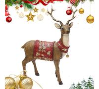 Figurines de cerf de Noël - Sculpture en résine, décoration de table de vacances, ornement festif du pays | Salon Chambre à coucher Bureau Lieu de travail Art décoratif Artisanat Présentoir