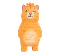 Figurines de Chats en Bois Orange Faites à la Main - Collection de 5 Modèles, Statuette Animale Mignonne, Décoration Amusante pour Maison et Bureau, Accent de Table, Cadeau pour les Amateurs de Chats.