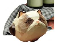 Figurines de chats, statuette décorative en bois avec expression détaillée, figurines de chat pour la décoration de la maison | pour extérieur, voiture, bureau, maison, Noël, décoration pour filles et