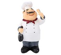 Figurines de Chef, Vintage Country Happy Chef Resin Figurine Restaurant Tabletop Statue Decue Cooking Crafts Statue Ornement pour Home Kitchen Bar Shop (Chef avec cuillère)