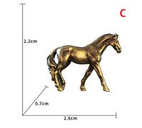 Figurines de cheval à longue queue en laiton massif antique,mini-indicateur d'Auckland,ornements Feng Shui,animal du zodiaque en cuivre,mini artisanat de décoration de bureau - Type C