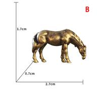 Figurines de cheval à longue queue en laiton massif antique,mini-indicateur d'Auckland,ornements Feng Shui,animal du zodiaque en cuivre,mini artisanat de décoration de bureau - Type B