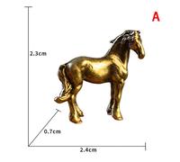 Figurines de cheval à longue queue en laiton massif antique,mini-indicateur d'Auckland,ornements Feng Shui,animal du zodiaque en cuivre,mini artisanat de décoration de bureau - Type A