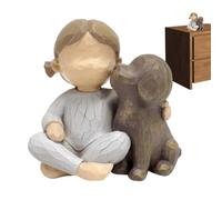 Figurines De Chien Ange - Résine Peinte À La Main 8x5x7,8 Cm | Statue Commémorative De L'amitié | Souvenir Sculpté De Style Américain Pour Fille Et Animal De Compagnie | Cadeau De Deuil De Sympathie P