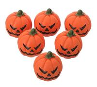 Figurines de Citrouille pour Aquarium Fête Halloween, Lot 6 Pcs Résine | Décor de Micro-paysage, Plastique Pvc, Orange Lumineux, pour Terrarium, Mini Jardins et Bars