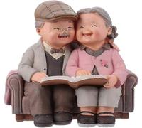 Figurines De Couple De Personnes Âgées Aimantes En Résine, Cadeau D'anniversaire De Mariage, Grands-Parents, Jardin