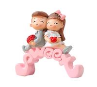 Figurines de couple miniatures romantiques en résine pour décoration de gâteau de Saint-Valentin, voiture, tableau de bord et décoration d'intérieur