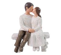 Figurines de couple romantiques amoureuses, 15,2 cm peintes à la main, sculpture de couple amoureux pour se souvenir du beau moment, meilleur cadeau pour la Saint-Valentin, un anniversaire de mariage,