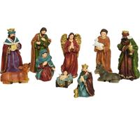 Figurines de crèche 10 pièces - 100% peintes à la main / Taille env. 11 cm - Figurines de crèche de Noël