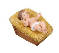 Figurines de crèche de bébé Jésus avec mangeoire Décoration d'intérieur pour la saison de Noël Petite crèche de Noël Figurine de bébé Jésus dans une mangeoire