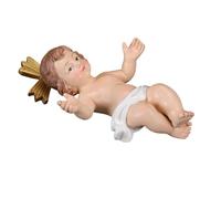 Figurines de crèche de bébé Jésus avec mangeoire Décoration d'intérieur pour la saison de Noël Petite crèche de Noël Figurine de bébé Jésus dans une mangeoire