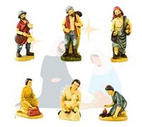 Figurines de Crèche de Noël - Portail et Lot de 6 Bergères 13 cm - Village pour Naissances