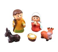 Figurines de crèche de Noël - Résine 2,5x2x4,5 cm, 5 petites décorations de table de la Sainte Famille, Statue miniature de la Sainte Famille | Table d'église de maison de décoration de Noël