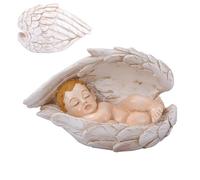 Figurines de crèche - Sculpture décorative de bureau | Figurine de bébé endormi en résine avec ailes d'ange pour vitrine Armoire de chevet Étagère de bibliothèque Canapé de fenêtre