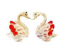 Figurines de cygne en cristal qui apportent de la beauté à votre espace de vie tout en célébrant l'amour (rouge transparent)