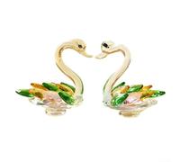 Figurines de cygne en cristal qui apportent de la beauté à votre espace de vie tout en célébrant l'amour (poudre verte jaune)