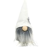 Figurines de décoration de lutins de Noël (set de 4) avec barbe Blanc Gris 12cm pour décoration de table de Noël Chambre d'enfant