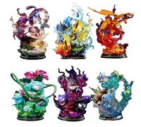 Figurines de dessin animé Pokemon Evolution Eevee, Charizard Raichu Mewtwo Dragonite Venusaur Gengar, Figurine lumineuse en PVC, modèle de jouet 26cm Blastoise