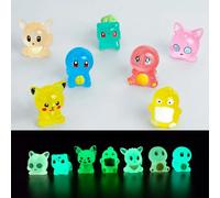 Figurines de dessin animé Pokemon Pikachu, 7 pièces/ensemble, jouet lumineux mignon Charmander Bulbasaur pour adulte, ornement Kawaii, Collection, cadeau 7pcs-poke-no shine