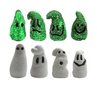 Figurines De Fantômes Lumineuses dans L'Obscurité, Statuette Mignonne de Fantôme Miniature Phosphorescent, 8 Pièces Décorations Jouets pour Jardin Intérieur Extérieur Patio Paysage