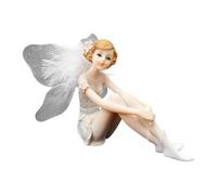 Figurines de fées en résine - Statue d'ange de jardin faite à la main, ornement élégant de personnages fantastiques, sculpture artistique en résine, charmant accent décoratif à longue queue | Bel