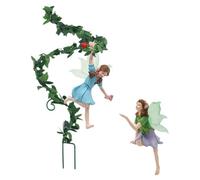 Figurines de fées | Statue de fées en résine cueillant des fleurs phosphorescentes | Décoration de de collection | Accessoires de scène de paysage miniature