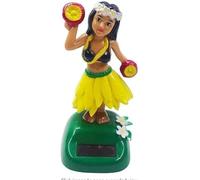 Figurines de fille dansante à énergie solaire jaune - Décoration hawaïenne pour tableau de bord de voiture, intérieur, maison, fête, apprentissage éducatif