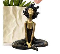 Figurines de fille pour décoration d'intérieur, figurines de collection de fille afro - Décoration de table - Statue en résine pour chambre à coucher, salon, étude, bibliothèque, dortoir, appartement