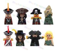 Figurines de films classiques Pirates des caraïbes, Mini blocs de construction Jack Sparrow Davy Jones, accessoires, jouets pour enfants, KSZ515 PG1001