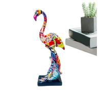 Figurines de flamants roses - Sculpture d'ornement de flamants roses | Statues de flamant en résine graffiti - Statue de flamant colorée pour décoration de la maison, statue de flamant