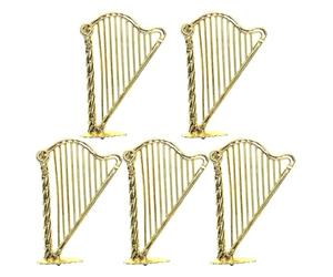 Figurines De Harpe Pour Maison De - Mini Ensemble D'instruments Aspect Doré, Structure Fine, Accessoires Décoratifs De Taille Compacte Pour La Conception Scénique, La Fabrication De Modèles, Ac