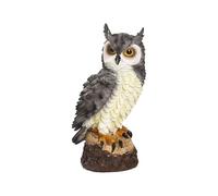Figurines de hibou pour décoration d'intérieur, décoration d'extérieur | Statue d'animal en résine avec une expression sérieuse et action effrayante pour table, quai, toit, bibliothèque, cheminée