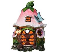 Figurines de Jardin House State Garden Fairy Fairy, Imperproping Resin Home Ornement for Yard Lawn Outdoor Decor Statues (Couleur: Rose)