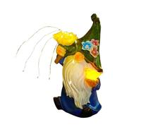 Figurines de jardin solaires pour le jardin - Figurine d'extérieur avec lumières LED et alimentation solaire - Lampe de nuit en résine synthétique résistante aux intempéries en forme de nain de jardin
