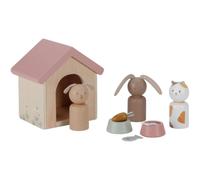 Little Dutch 7120 Kit de jeu 9 pièces en bois FSC pour maison de poupée Animaux domestiques
