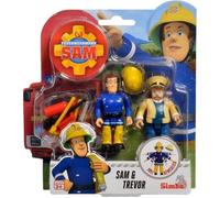 Figurines de jeu - Fireman Sam - Trevor & Sam - Casque amovible - Outils inclus - Mobilité totale