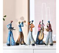 Figurines de joueur de groupe de jazz vintage - Statues de musicien rétro en résine, décoration de bureau pour la maison et l'intérieur (5 ensembles de combinaisons)