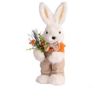 Figurines de lapin de Pâques, 11 à 12 cm, en peluche, décoration de Pâques, sculpture douce debout pour enfants et familles (A)