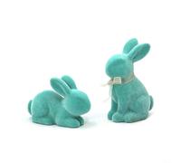 Figurines de lapin en résine pour décorations de Pâques et décoration d'intérieur de transition sans utilisation exclusive des vacances (bleu)
