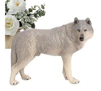 figurines de loup,Modèle réaliste de loup sauvage simulé - Loup solide Simulation modèle loup Figure jouet pour âge 3-5 6-12 Diorama cadeau d'anniversaire