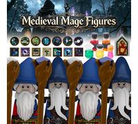 Figurines de Magiciens Médiévaux MOC, Blocs de Construction, Sorcier, Sorcière, Livre Magique, Potion, Casque, Barbe, Cape, Accessoires Imprimés, Briques, Jouets, Cadeaux B6-65-1