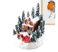 Figurines de maisons de Noël - Résine colorée de dessins animés | Présentoir de cheminée, table de chevet, étagère de salon, environnement familial Fest