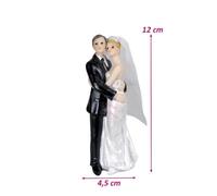 Figurines de mariage - Unique - Couple de mariés en résine - 12 cm - Décoration de table - Finition soignée