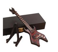 Figurines De Mini Saxophones Guitare Électrique Miniature De Collection en Bois 18 Cm avec Support Modèle(10)