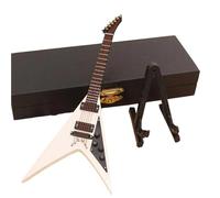 Figurines De Mini Saxophones Guitare Électrique Miniature De Collection en Bois 18 Cm avec Support Modèle(6)