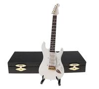 Figurines De Mini Saxophones Mini Guitare électrique Miniature en Bois Instrument de Musique décoratif(White,18cm)