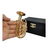 Figurines De Mini Saxophones Mini Modèle Barrydon Cor Alto Instrument De Musique Créatif Ornement Basse(10cm Baridon)