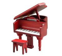 Figurines De Mini Saxophones Piano À Queue Miniature en Acajou Ensemble Double avec Accessoires(3/4)